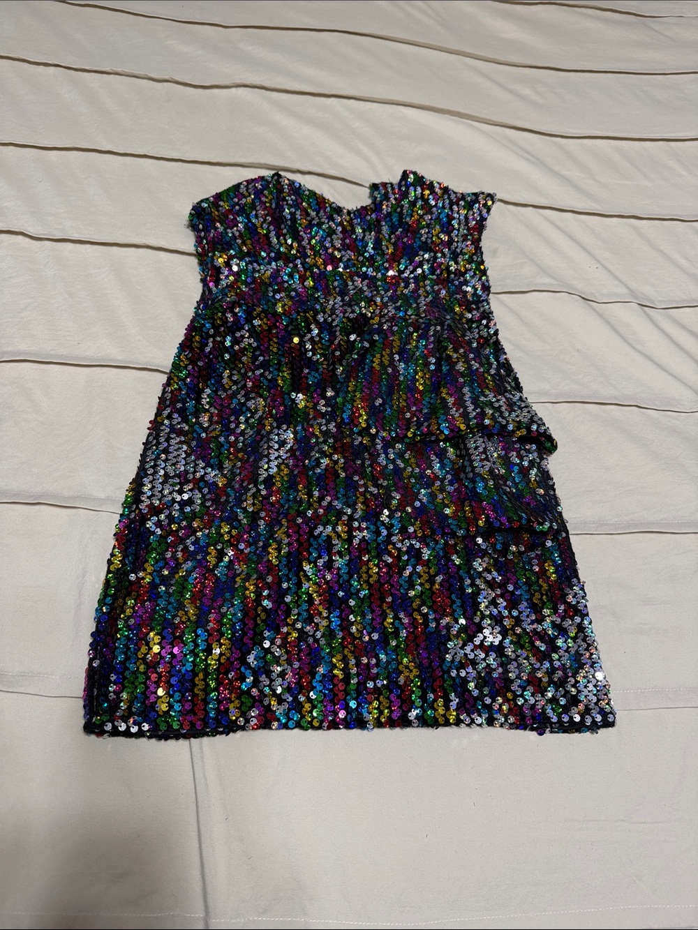 Forever 21 Girls Multicolored Sequin Strapless Dress